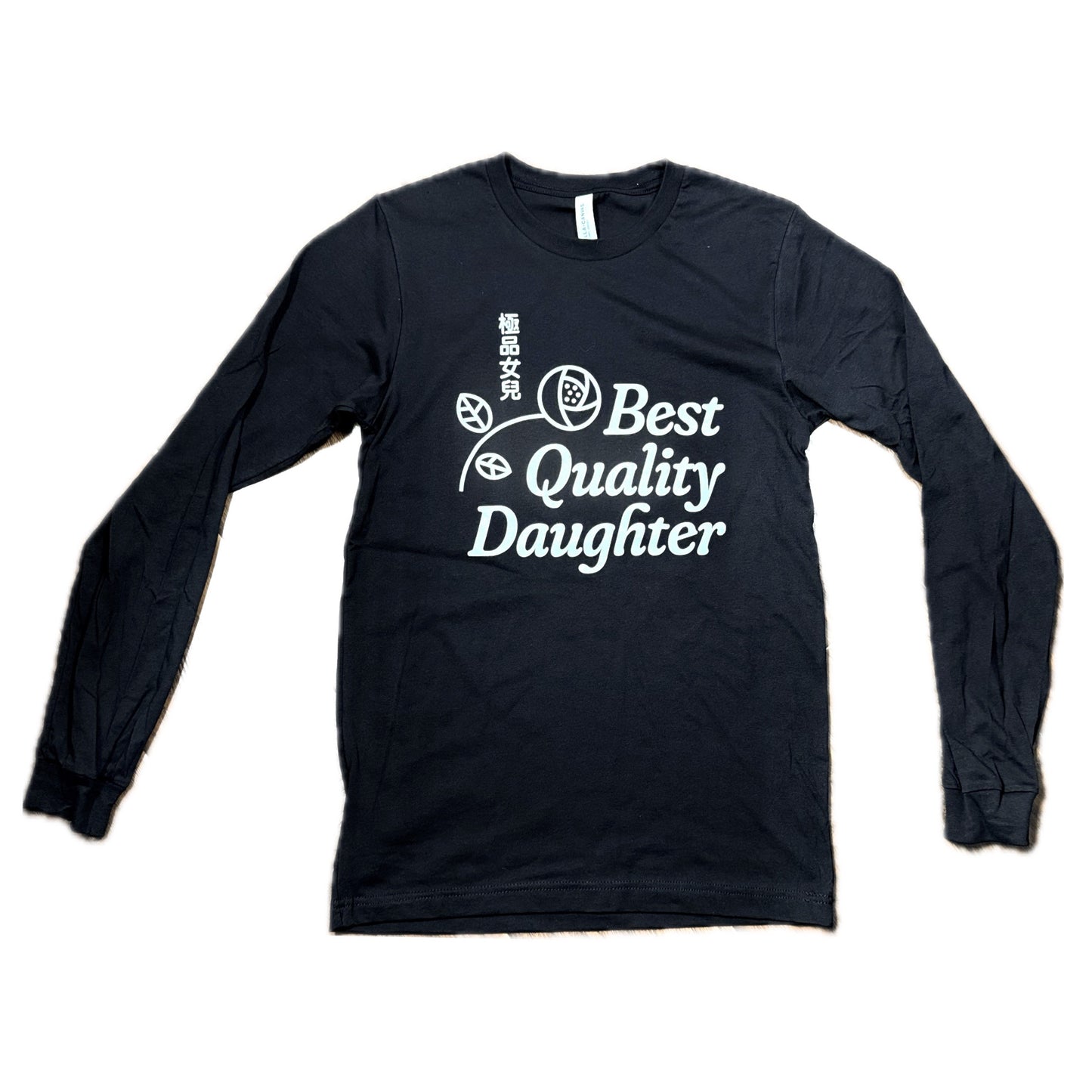 Long Sleeve T-Shirt, White ink on black
