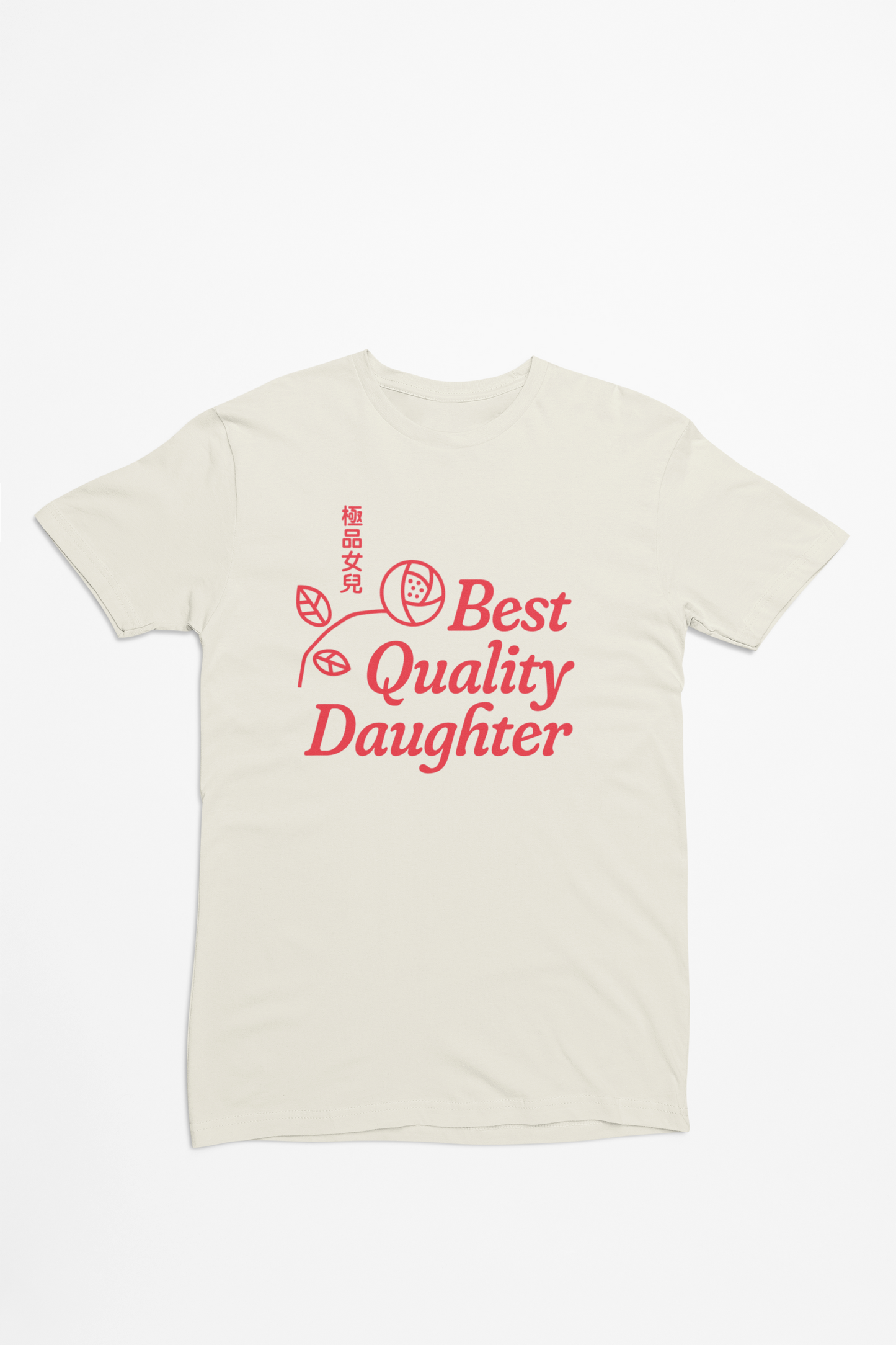 Short Sleeve T-Shirt, Red Ink on Natural